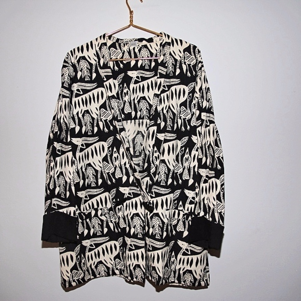 Vintage Animal Print Oversized Coat Sz Small